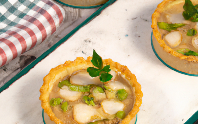 Tartelette de Saint-Jacques aux blancs de poireaux