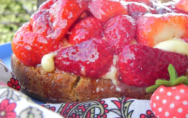 Crumble inversé aux fraises