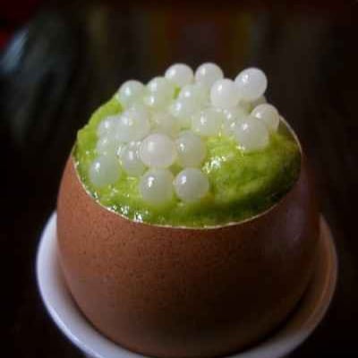 Œufs brouillés à froid au Caviar d'escargot vue par Raphaël