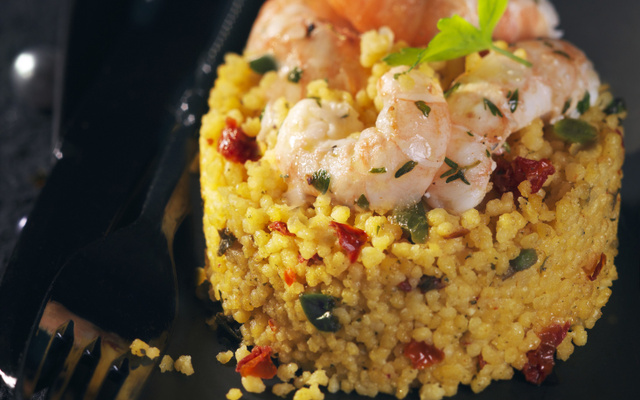 Dome de céréales du soleil et Langoustine sauce Champagne