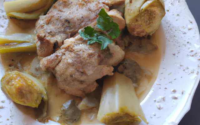 Fricassée de lapin aux artichauts