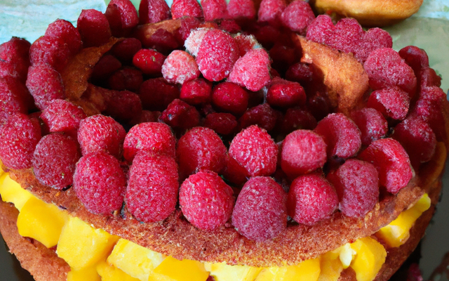 Cake Douceur de framboises et mangues