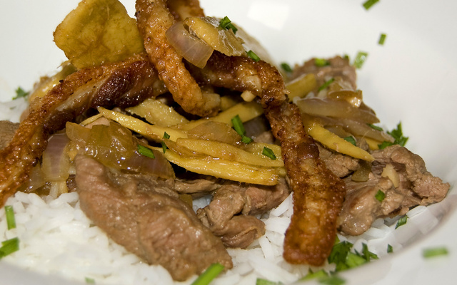 Magret de canard au gingembre.