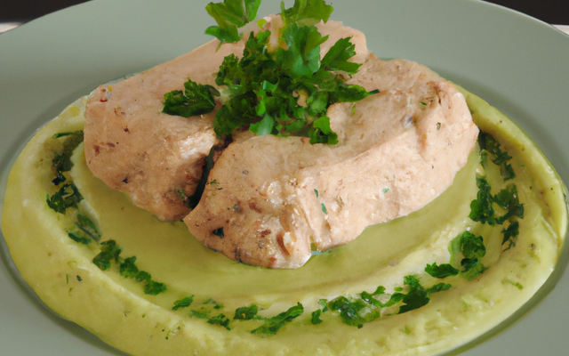 Brick de ris de veau et purée de persil