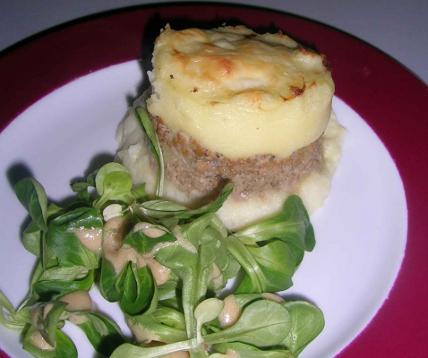 Parmentier de canard et échalote