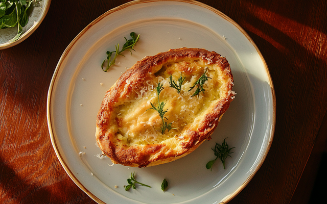 Soufflé express au poivron et parmesan
