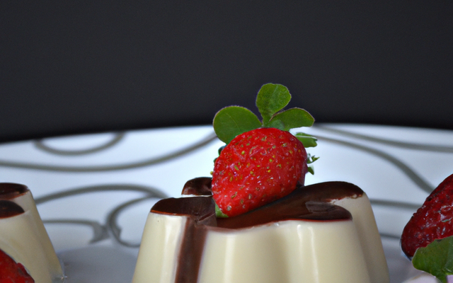 Panna cotta traditionnelle au chocolat blanc et aux fraises