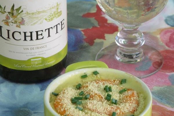 petite cocotte de Saint-Jacques et crevettes