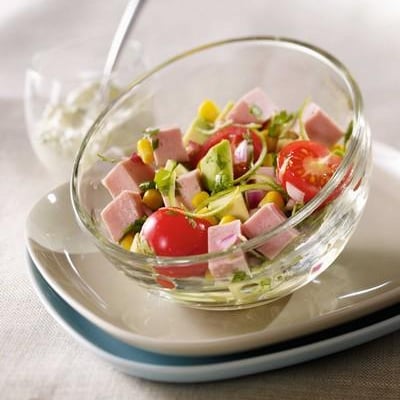 Verrine de cervelas aux crudités