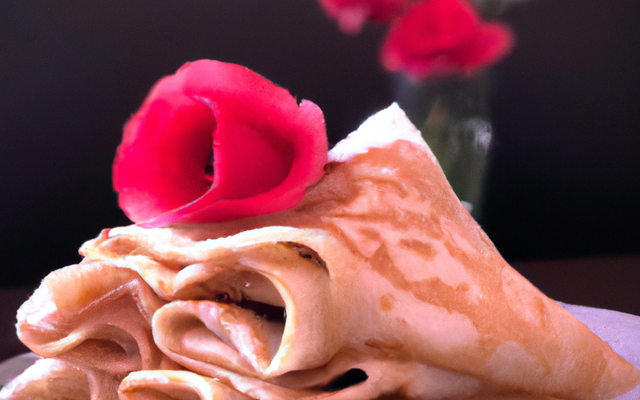 Crêpes sucrées à la rose