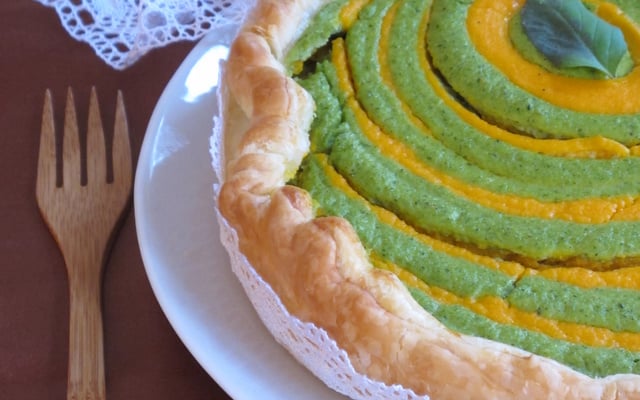 Tarte bicolore fondante aux carottes et brocolis