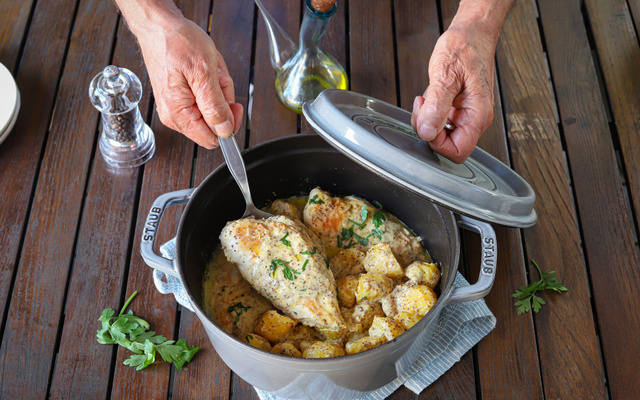Blancs de poulet à la crème et moutarde de Dijon
