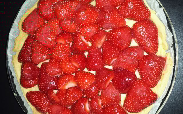Tarte aux fraises traditionnelle à la crème pâtissière