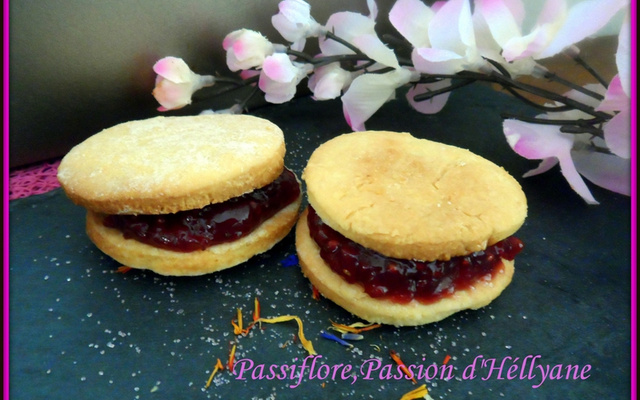 Palets à la confiture fraise, framboise bio