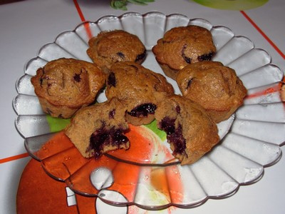 Muffins à la châtaigne et à la myrtille