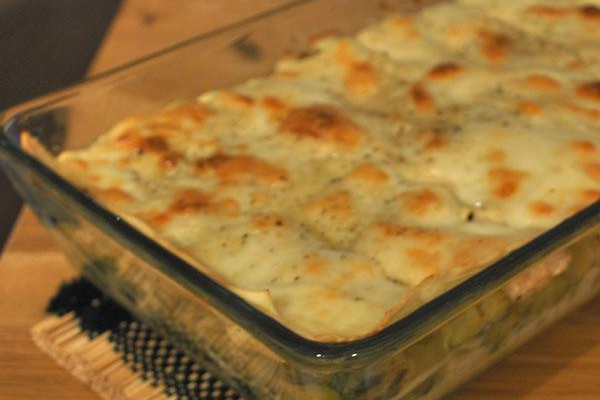 Lasagne maison saumon et courgette