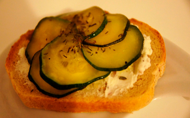 Tartine aux Carré Frais et courgettes