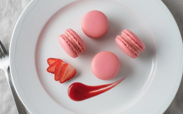 Macarons à la fraise économiques