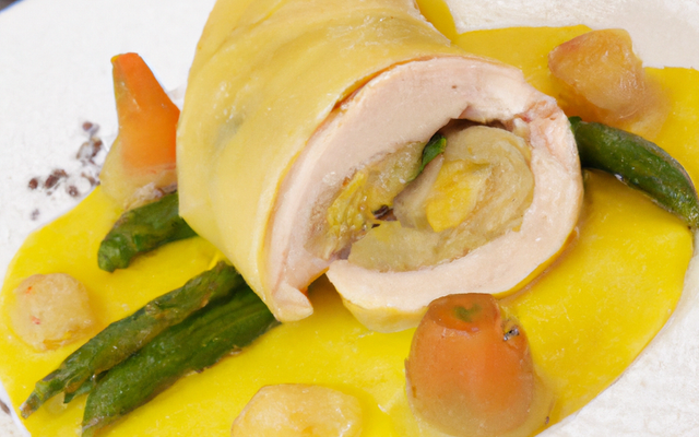 Poulet jaune des Landes farci sous la peau