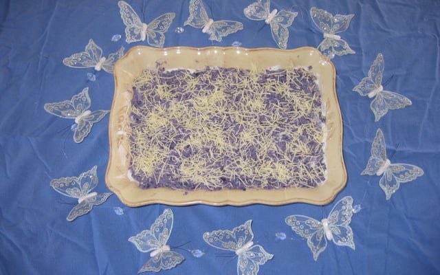 Robe vitelotte aux deux saumons