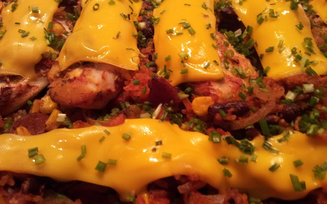 Poulet et riz au four