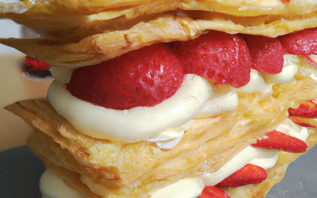 Milles feuilles vanille et fraises