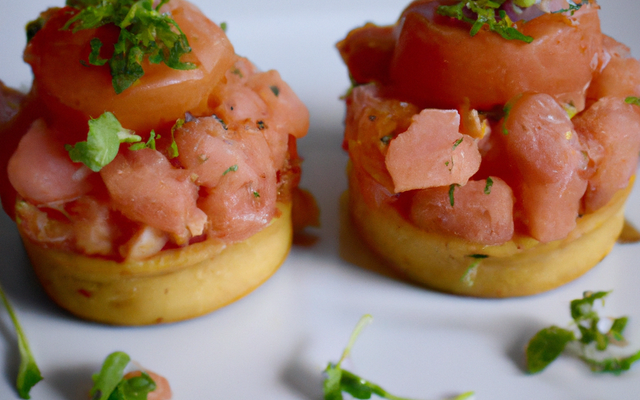 Tartare de tomate et saumon fumé à l'aneth