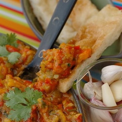 Caviar de poivrons à la coriandre et au cumin