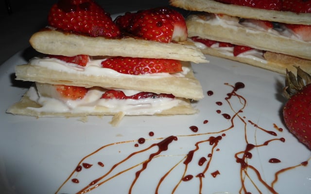 Mille-feuille gourmand aux fraises