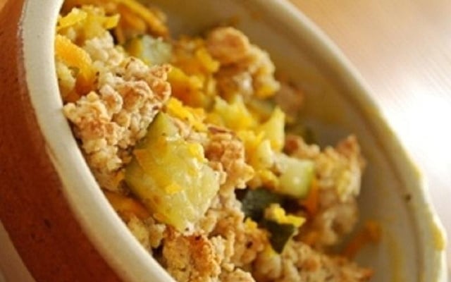 Crumble de noix et d'amandes aux Saint Jacques