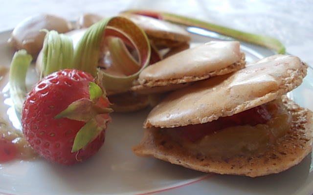 Macarons rhubarbe et fraise