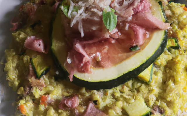 Risotto courgette-coppa