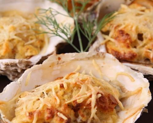 Huîtres gratinées au Saint Albray