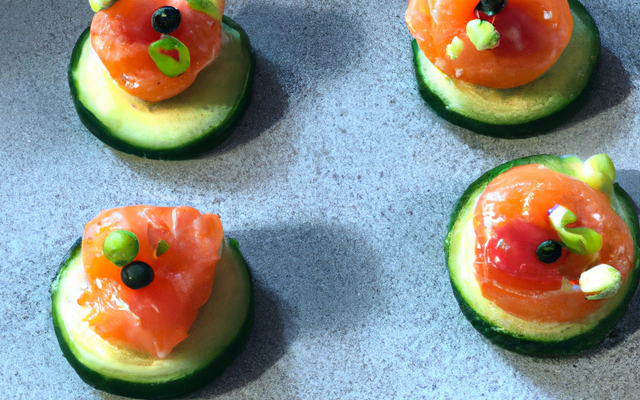 Amuse bouche saumon concombre