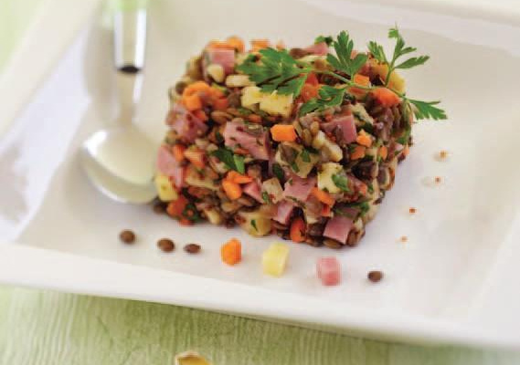Macédoine de lentilles au Cantal Entre-Deux