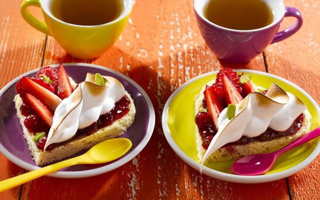 Toast rouge et blanc brioché