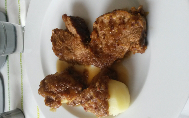 Filet mignon sauce miel-moutarde