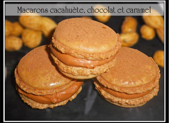 Macarons cacahuètes, chocolat et caramel