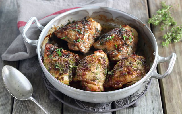 Poulet caramélisé à l'ail et cassonade