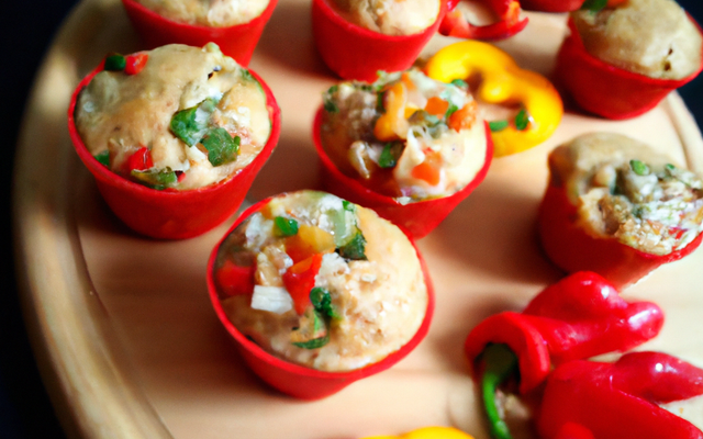 Minis muffins thon et trois poivrons