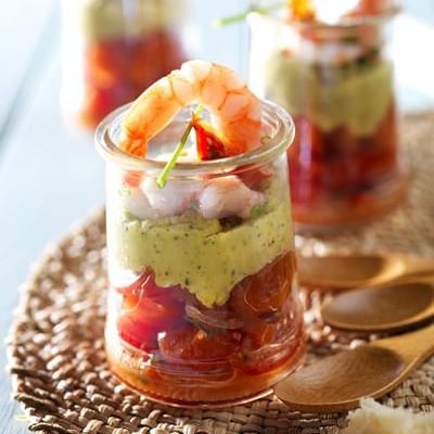 Duo de tomates aux notes de Tapena® Pois chiches verts à la menthe