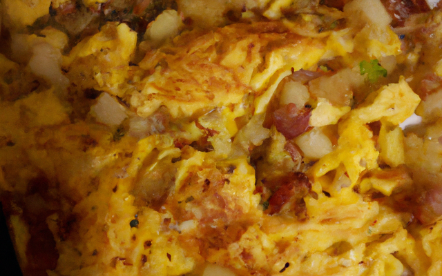 Omelette à la paysanne avec lardons et pommes de terre
