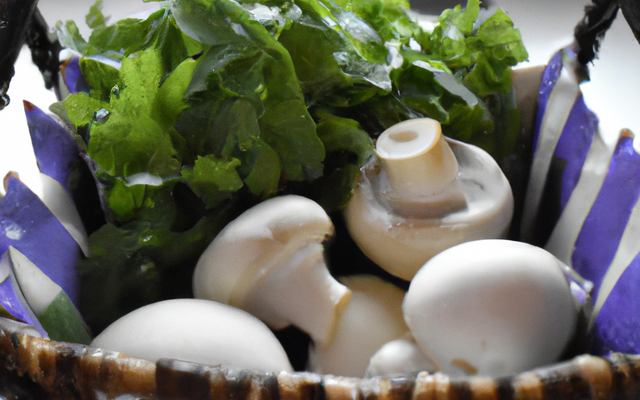 Paniers gourmands champignons des bois et persil
