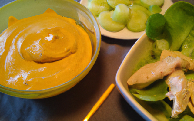 Dips de poulet et sa salade fraicheur au curry