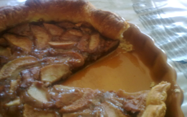 Poire Bourdaloue à la pâte à tartiner chocolat / noisettes