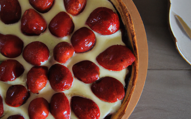 Tarte au chocolat blanc et fraises