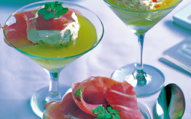 Verrines à l'avocat, jambon et vache qui rit