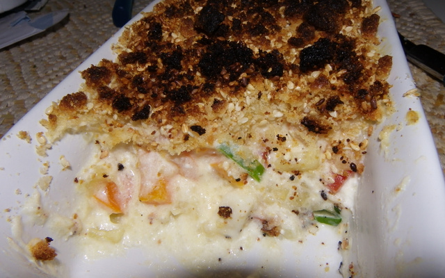 Crumble poivron-tomate aux deux fromages