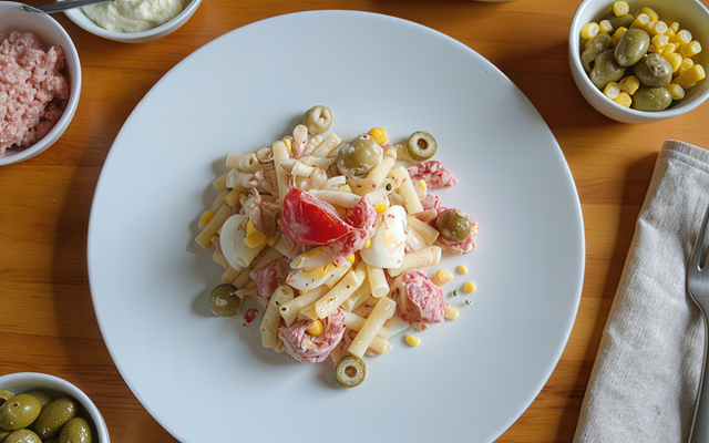 Salade de pâtes au thon mayonnaise