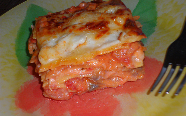 Lasagnes au saumon fumé et champignons